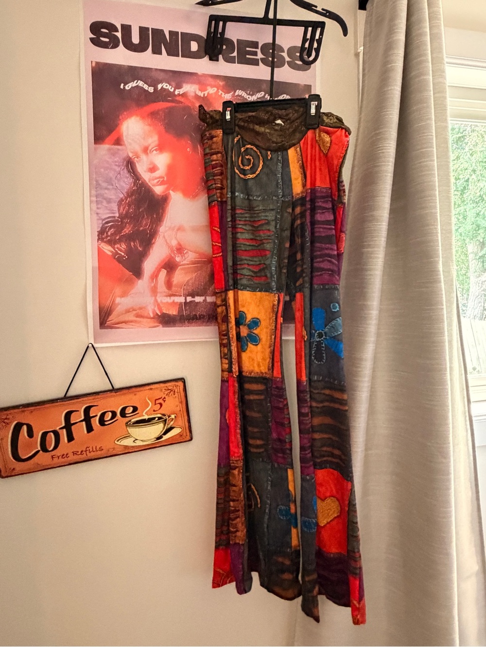 Boho Patchwork Wide-Leg Pants - Multicolor